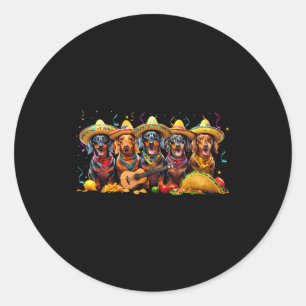 Dachshund cinco de mayo wiener dog classic round sticker