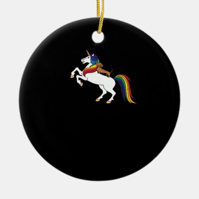 Dachshund Classic T-Shirt Ceramic Tree Decoration (Front)