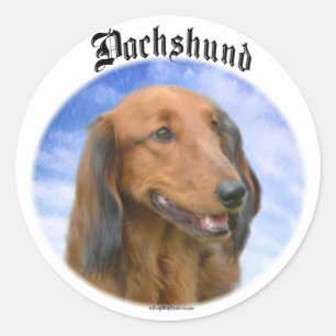 Dachshund Clouds Classic Round Sticker