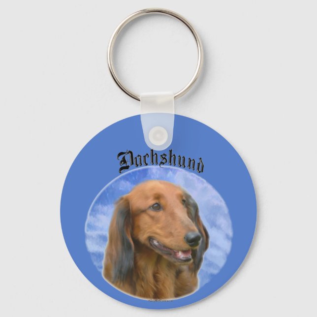 Dachshund Clouds Keychain (Front)