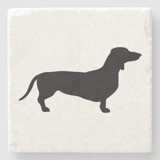 Dachshund Coaster Stone Type: Marble (Front)