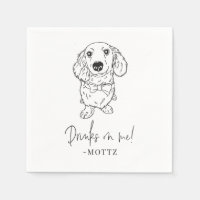 Dachshund Cocktail Napkin Dog Wedding Modern