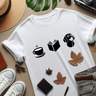 Dachshund Coffee Book gift for doglover T-Shirt