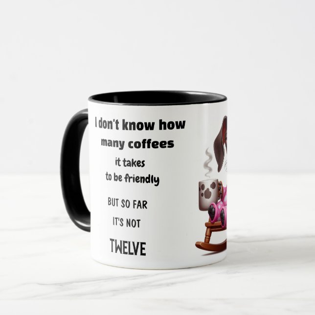 Dachshund Coffee Humour Mug (Front Left)