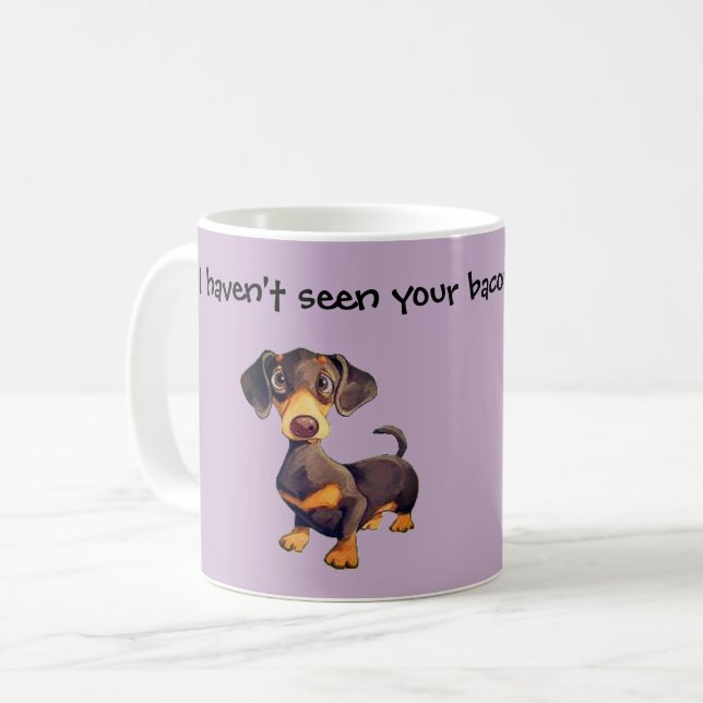 Dachshund Coffee Mug Funny Wiener Dog Gift (Front Left)