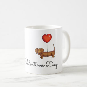 Dachshund Coffee Mug - Happy Valentines Day.
