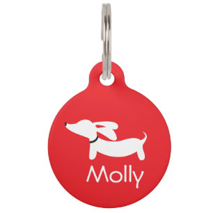 Dachshund Collar Charms Personalised Name Contact Pet Tag