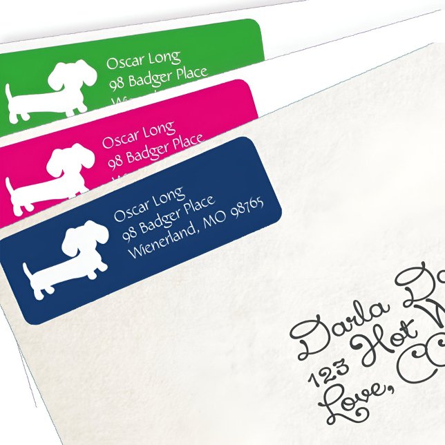 Dachshund Colourful Mailing Address Labels (Creator Uploaded)