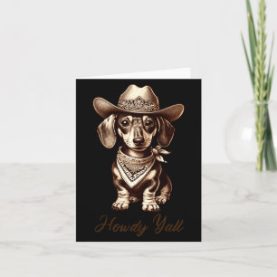 Dachshund Cowboy Cute Sausage Dog Cowboy Weiner Pu Card