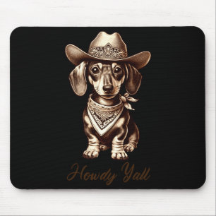 Dachshund Cowboy Cute Sausage Dog Cowboy Weiner Pu Mouse Mat