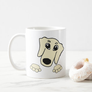 dachshund cream peeking cartoon coffee mug
