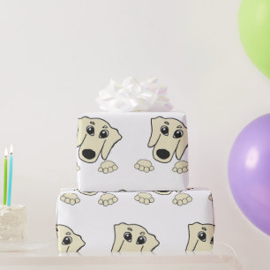 dachshund cream peeking cartoon wrapping paper