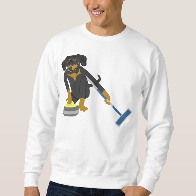 Dachshund Curling Sweatshirt (Front)