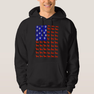 Dachshund Cute American Flag 4th Of July Men Women Hoodie