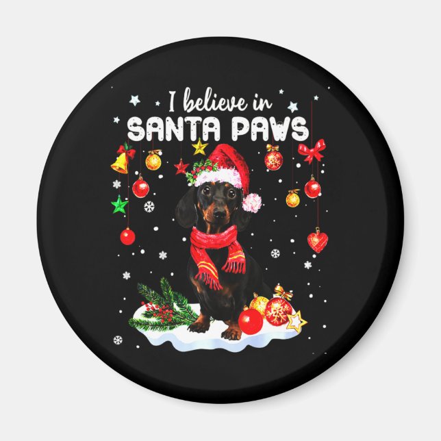Dachshund Cute Christmas Magnet (Front)