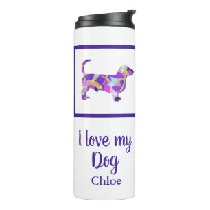 Dachshund Cute Dog Silhouette PurplePY&B  Thermal Tumbler