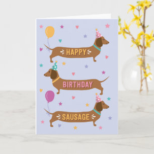 Dachshund Cute Happy Birthday Sausage Dog Card