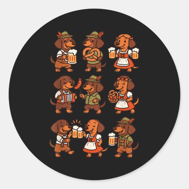 Dachshund Cute Sausage Dog German Men Women  Classic Round Sticker (Front)