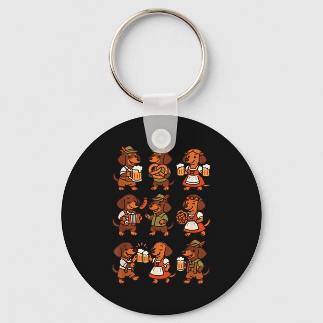 Dachshund Cute Sausage Dog German Men Women  Key Ring (Front)