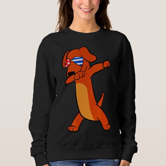 Dachshund Dabbing Wiener Sweatshirt (Front)