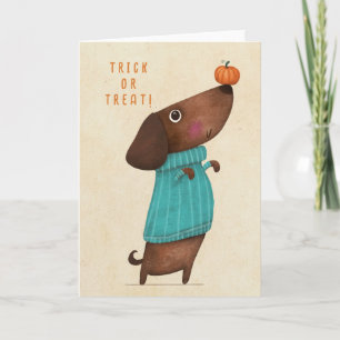 Dachshund Dachshund AutumnHalloween Fall Card