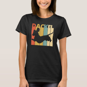 Dachshund Dachshund Dog Silhouette Retro T-Shirt