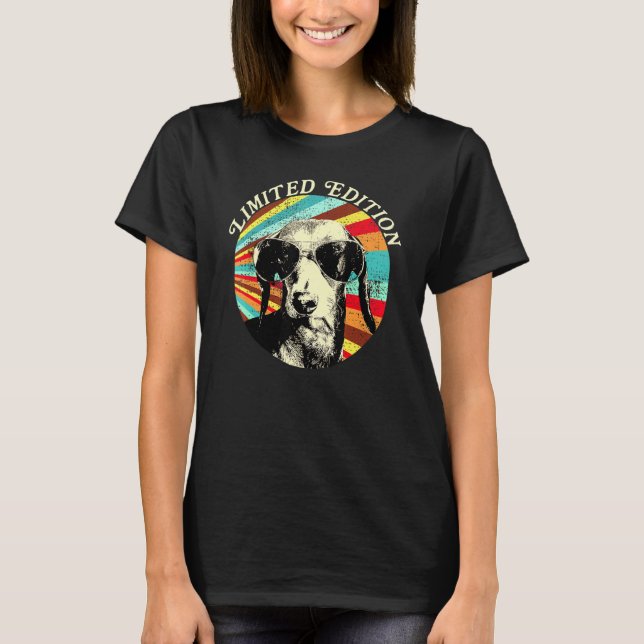 Dachshund Dachshund Dog Silhouette Sunglasses Retr T-Shirt (Front)