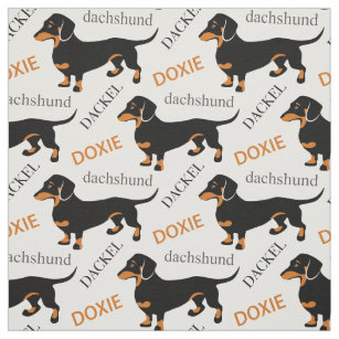 Dachshund, Dackel, Doxie Cute Dog Pattern Fabric