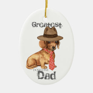 Dachshund Dad Ceramic Ornament