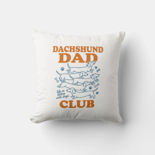 Dachshund Dad Club Vintage Dog Shirt Design_1 Cushion