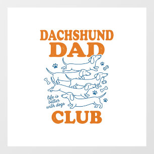 Dachshund Dad Club Vintage Dog Shirt Design_1 Window Cling