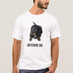 Dachshund dad cute puppy photo custom mens t-shirt
