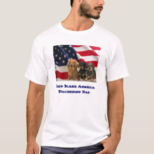 Dachshund Dad God Bless America Shirt
