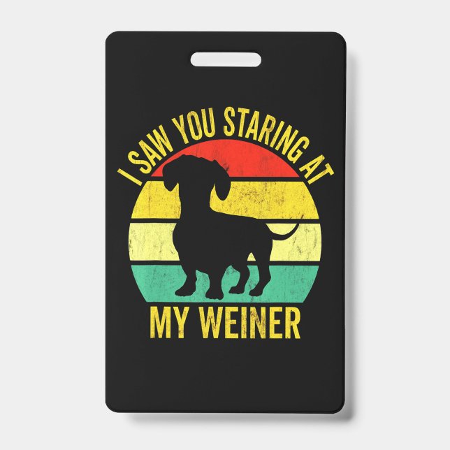 Dachshund Dad Men ID Badge (Front)
