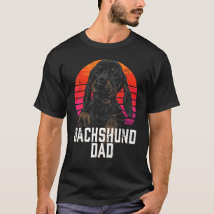 Dachshund Dad Retro Weiner Sausage Dog Papa Badger T-Shirt