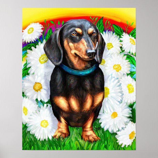 Dachshund Daisy Patch B&T Poster (Front)