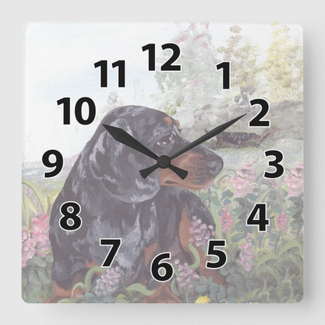 Dachshund dapple Puppy Dreamer Clock (Front)