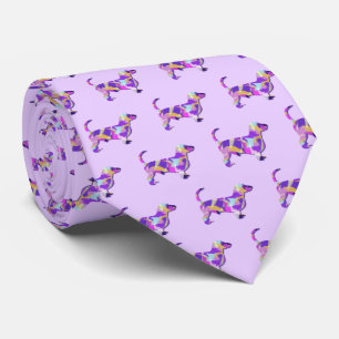 Dachshund Daxie Dog Silhouette Purple Lt Neck Tie