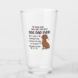 Dachshund Dear Dad You Are The Best Glass