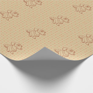 Dachshund Decorative Line Art Pattern Wrapping Paper