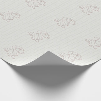 Dachshund Decorative Line Art Pattern Wrapping Paper