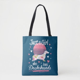 Dachshund Design, Just A Girl Who Loves Dachshunds Tote Bag