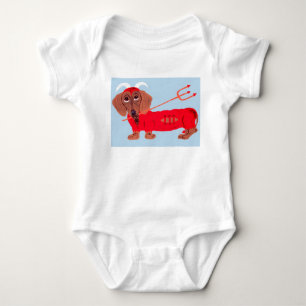 Dachshund Devil Baby Bodysuit