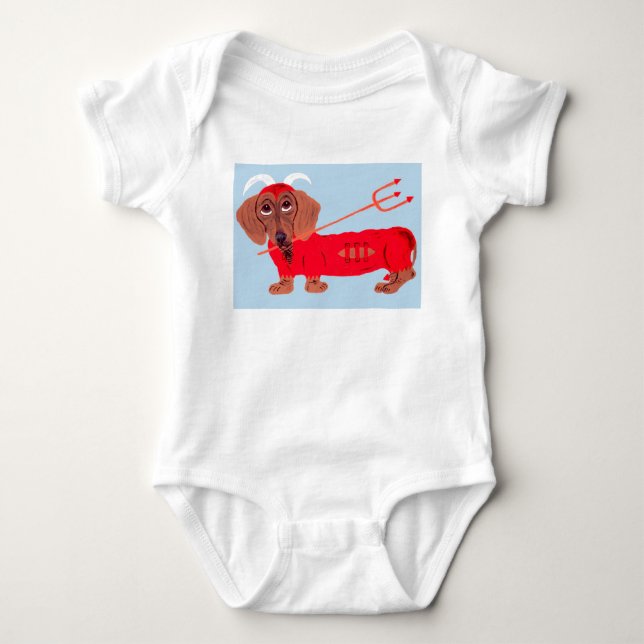 Dachshund Devil Baby Bodysuit (Front)