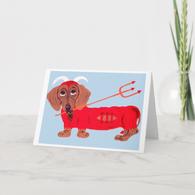 Dachshund Devil Card (Front)