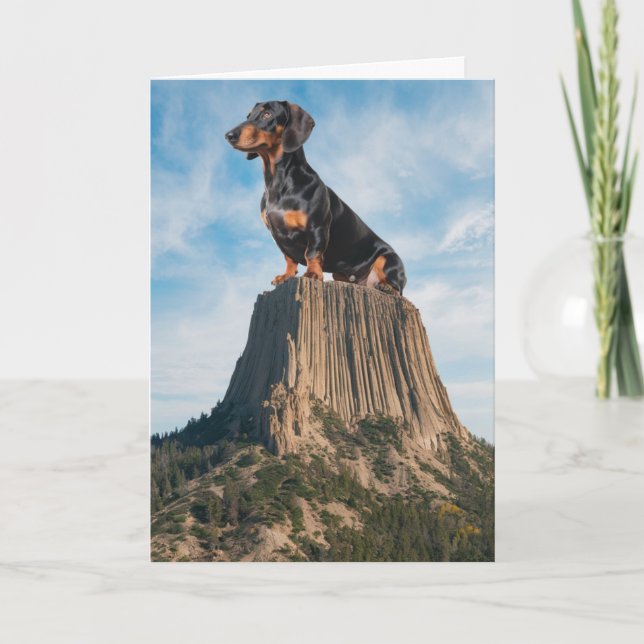 Dachshund Devil's Tower Card (Front)