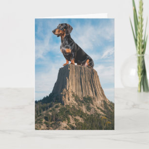 Dachshund Devil's Tower Card