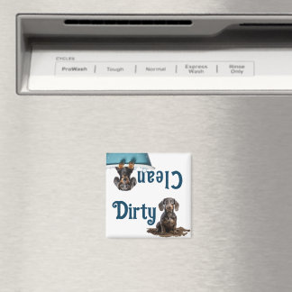 Dachshund Dishwasher Sign Clean Dirty Magnet