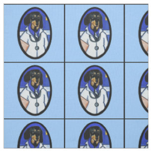 Dachshund Doctor Fabric