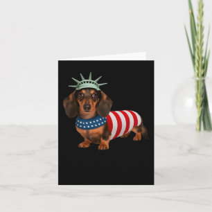 Dachshund Dog 4th Of July American Flag Gifts For  Card